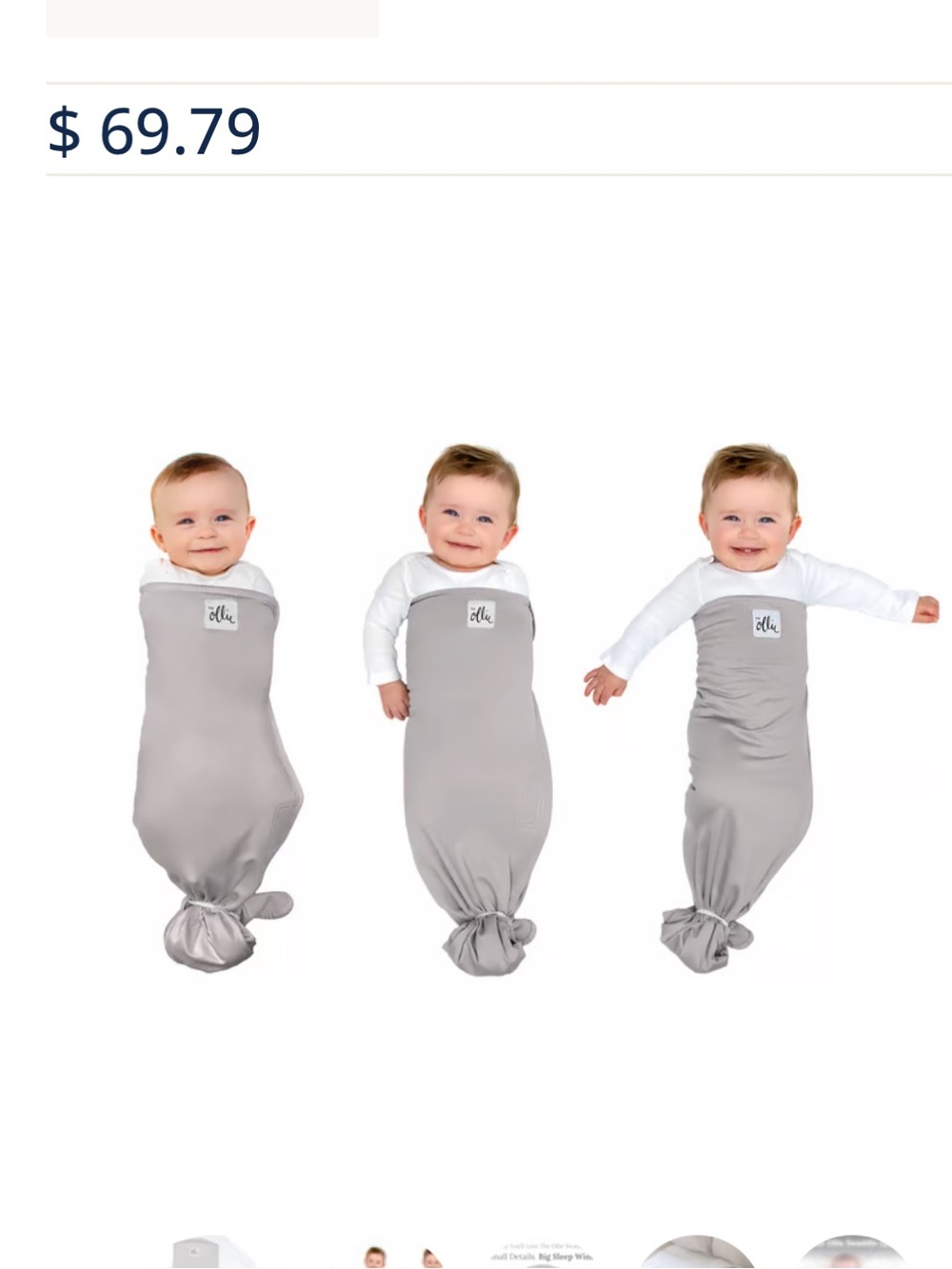 The Ollie Swaddle - light grey